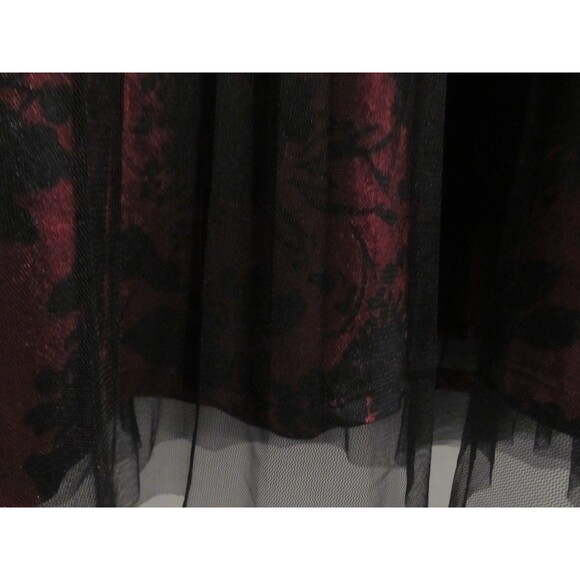 Cato Women's Tulle Midi Skirt – Black & Burgundy – Size M – Pre-Owned - Picture 3 of 5